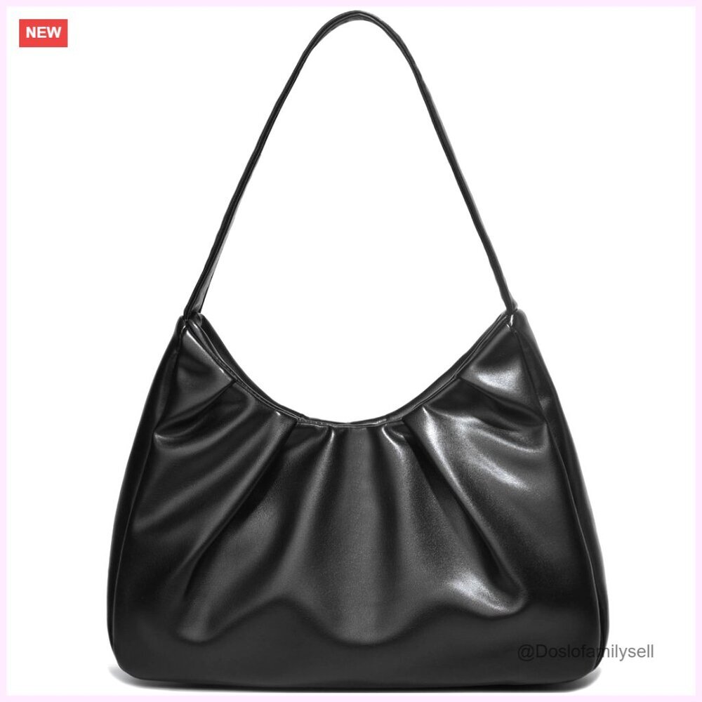 Small Vegan Leather Hobo Shoulder Bag Retro Trendy Underarm Purse